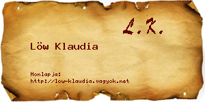Löw Klaudia névjegykártya